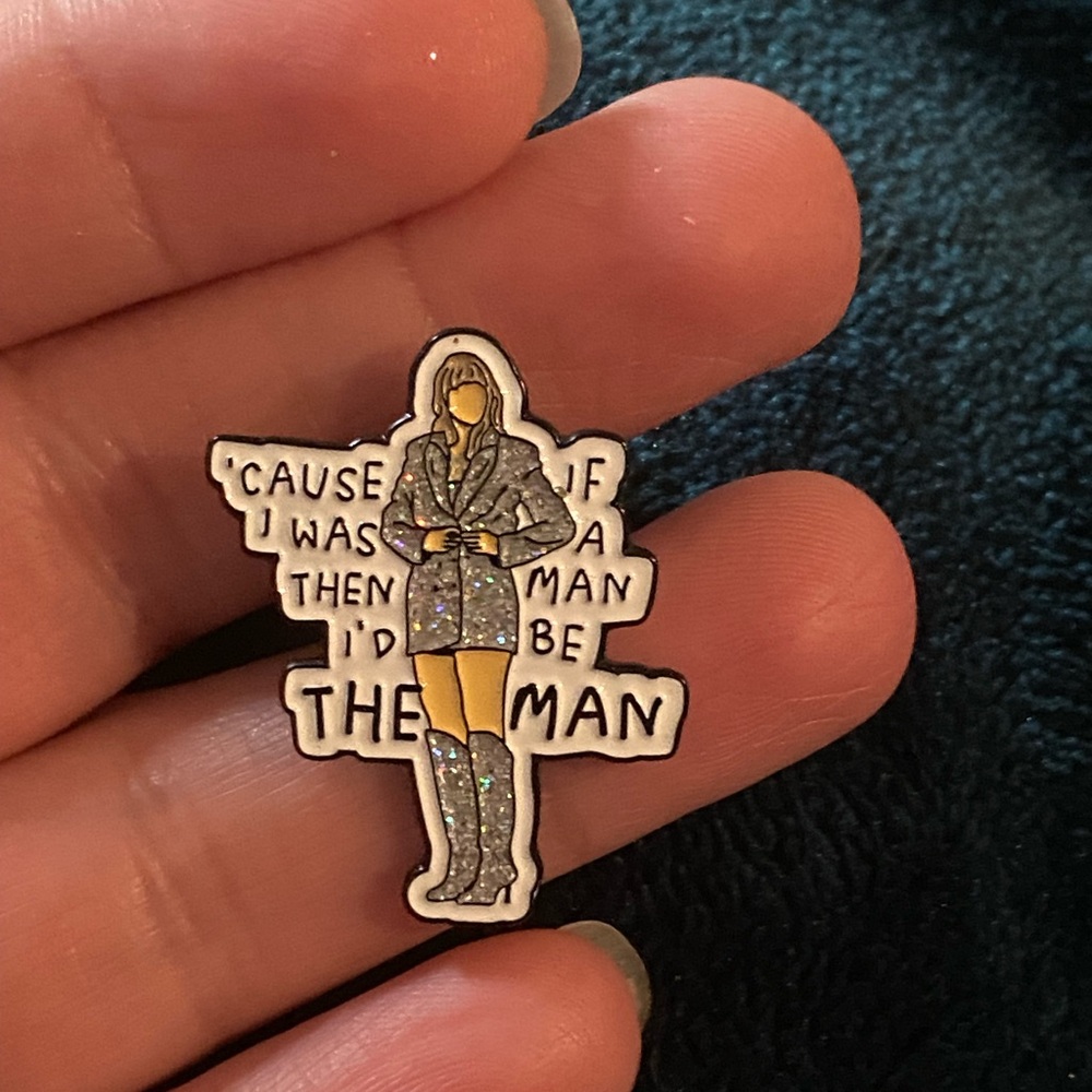 Glittery Taylor Swift Quote Enamel Pin